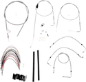 Burly Brand B30-1083 Extended Cable/Brake Line Kit for 16in. Gorilla Handlebars - Stainless Steel - sxspowersports
