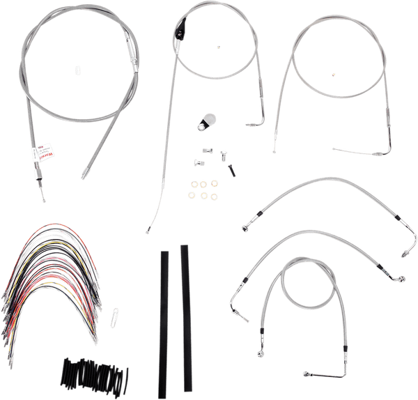 Burly Brand B30-1083 Extended Cable/Brake Line Kit for 16in. Gorilla Handlebars - Stainless Steel - sxspowersports