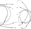 Burly Brand B30-1104 Extended Cable/Brake Line Kit for 15in. Gorilla Handlebars - Stainless Steel - sxspowersports