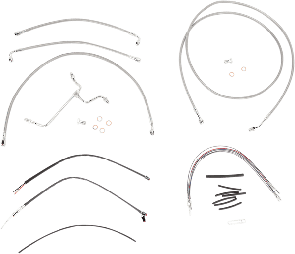 Burly Brand B30-1118 Extended Cable/Brake Line Kit for 15in. Ape Handlebars - Stainless Steel - sxspowersports