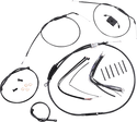 Burly Brand B30-1229 Extended Cable/Brake Line Kit for 12in. Ape Handlebars - Black - sxspowersports