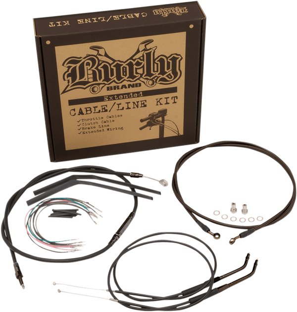 Burly Brand B30-1268 T-Bar Cable and Brake Line Kit - 12in. - sxspowersports