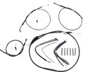 Burly Brand B30-1269 T-Bar Cable and Brake Line Kit - 14in. - sxspowersports