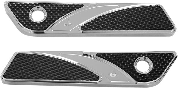 Carl Brouhard Designs EBL-001-C Elite Series Saddlebag Hinge Covers - Chrome - sxspowersports