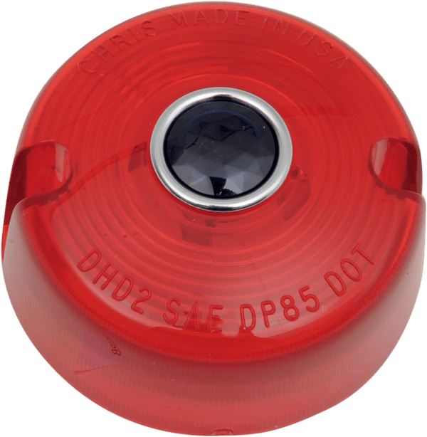 Chris Products DHD2RB Turn Signal Lens - Red with Blue Dot - sxspowersports