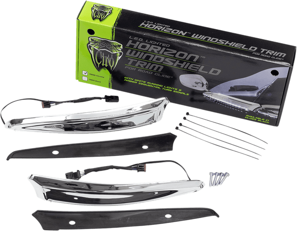 Ciro 11050 Horizon LED Windshield Trim - Chrome LED - sxspowersports