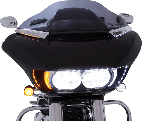 Ciro 11051 Horizon LED Windshield Trim - Black LED - sxspowersports
