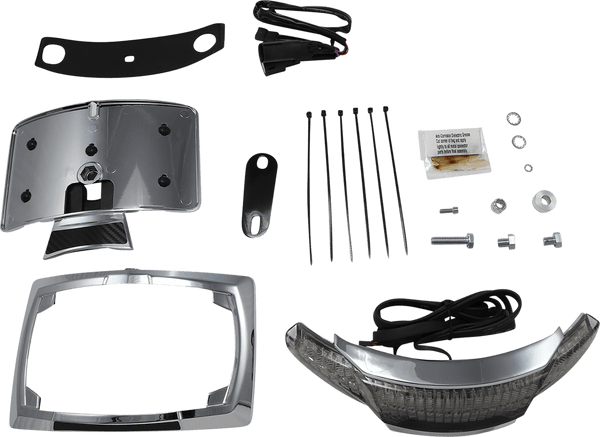 Ciro 40051 Tail Light and License Plate Mount - Chrome - sxspowersports