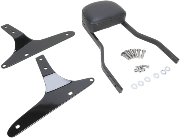 Cobra 602-1204B Short Square Sissy Bar - Black Powder-Coated - sxspowersports