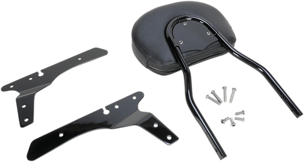 Cobra 602-1253B Short Round Sissy Bar - Black Powder-Coated - sxspowersports