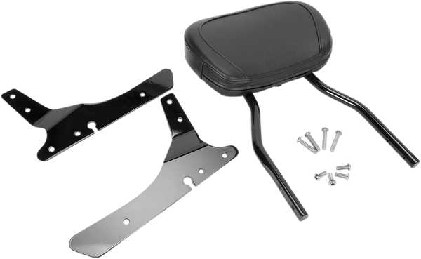 Cobra 602-1253B Short Round Sissy Bar - Black Powder-Coated - sxspowersports