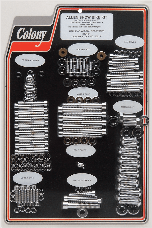 Colony 1018-P Complete Motor Polished Socket-Head Bolt Kit - sxspowersports