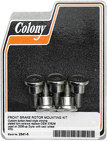 Colony 2341-5 Front Rotor Screw Kit - Button Head Torx - Chrome Plated - sxspowersports