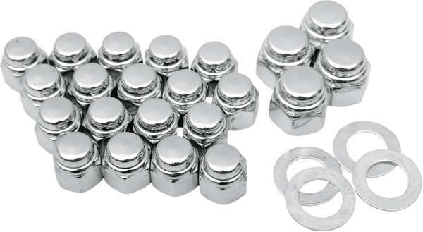 Colony 8437-16 Cylinder Base Nut Kit - Cap Style - Chrome - sxspowersports
