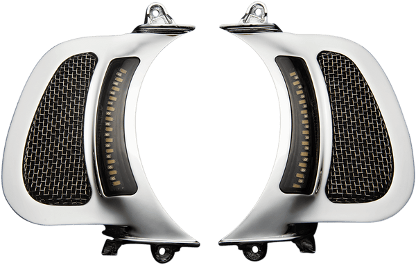 Custom Dynamics CD-RG-VENT-15-B Vent Inserts with Lights - Gloss Black - sxspowersports