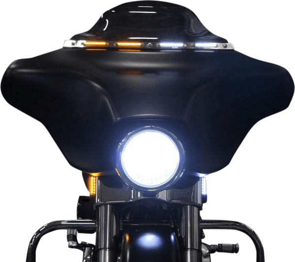Custom Dynamics CD-RG-WT-15-B Windshield Trim with Turn Signals - Gloss Black - sxspowersports