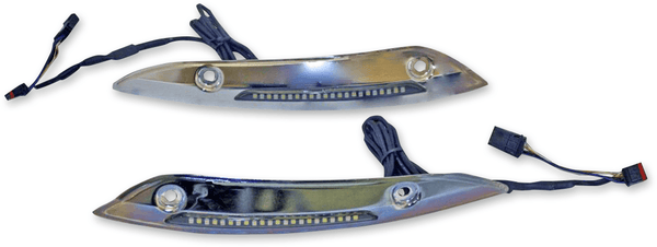 Custom Dynamics CD-RG-WT-15-B Windshield Trim with Turn Signals - Gloss Black - sxspowersports
