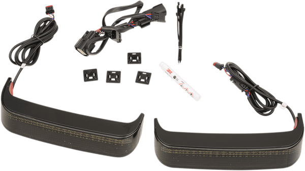 Custom Dynamics CD-SB-SS6-BS Saddlebag Lights for H-D OE Saddlebags - Gloss Black Finish - Smoke Lens - sxspowersports