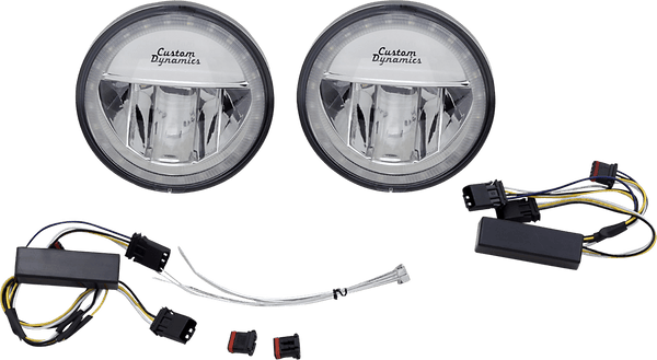Custom Dynamics CDTB-45-AW-1C 4.5in. TruBeam LED Passing Lamps - Chrome - sxspowersports