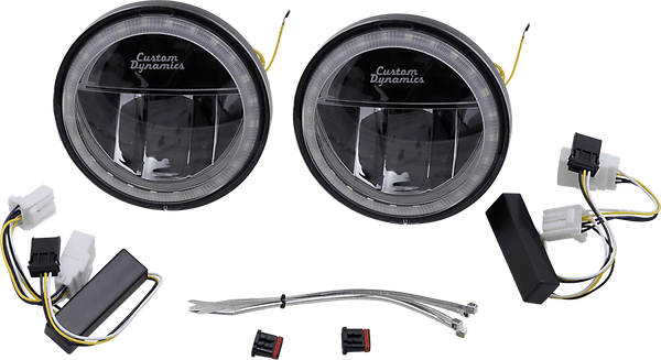Custom Dynamics CDTB-45-AW-2B 4.5in. TruBeam LED Passing Lamps - Black Chrome - sxspowersports