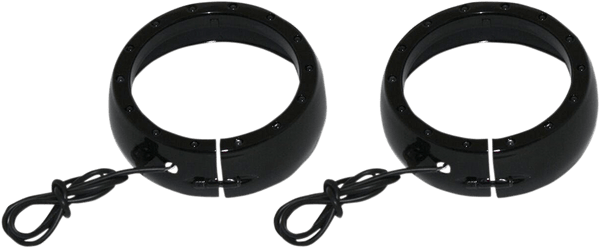 Custom Dynamics CDTB-45TR-2B Passing Lamp Trim Rings with White DRL and LED Turn Signals - Black - sxspowersports