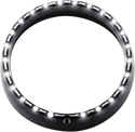 Custom Dynamics CDTB-BAT-W-B 7in. LED Halo Headlight Trim Rings with Built-In Turn Signals - Gloss Black/White - sxspowersports