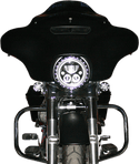 Custom Dynamics CDTB-BAT-W-B 7in. LED Halo Headlight Trim Rings with Built-In Turn Signals - Gloss Black/White - sxspowersports