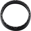 Custom Dynamics CDTB-BAT-W-B 7in. LED Halo Headlight Trim Rings with Built-In Turn Signals - Gloss Black/White - sxspowersports