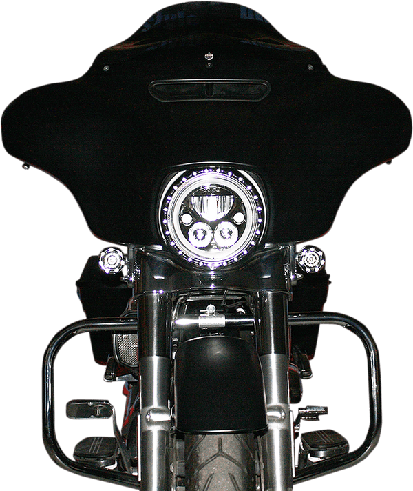 Custom Dynamics CDTB-BAT-W-C 7in. LED Halo Headlight Trim Rings with Built-In Turn Signals - Chrome/White - sxspowersports