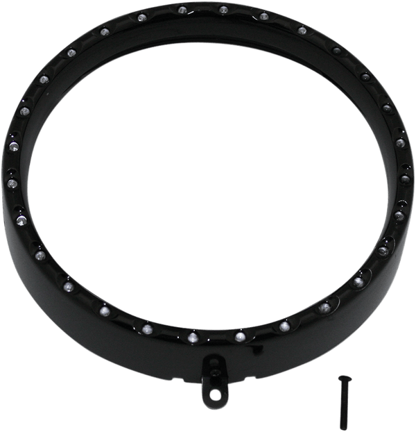 Custom Dynamics CDTB-BAT-W-C 7in. LED Halo Headlight Trim Rings with Built-In Turn Signals - Chrome/White - sxspowersports