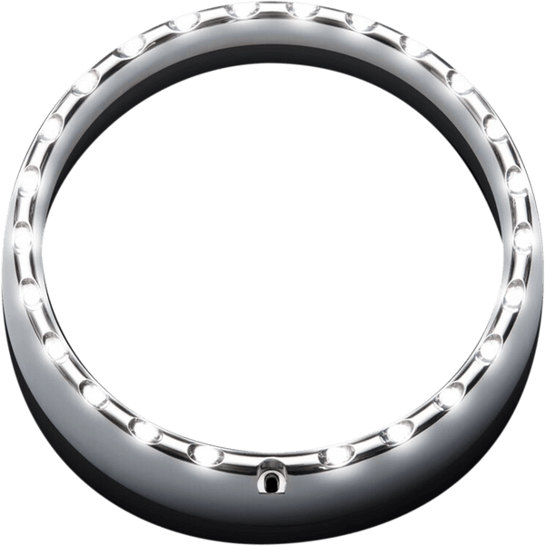 Custom Dynamics CDTB-BAT-W-C 7in. LED Halo Headlight Trim Rings with Built-In Turn Signals - Chrome/White - sxspowersports
