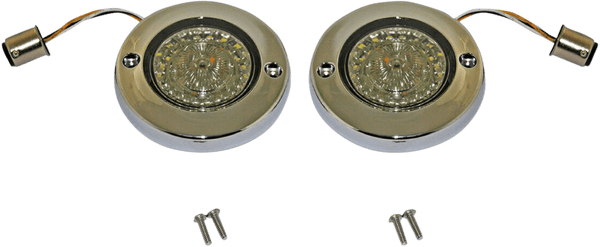 Custom Dynamics PB-FB-R-1156BR Probeam Flat Bezel LED Turn Signal Inserts for Models with 1156 Contact Bases - Black/Red Lens - sxspowersports