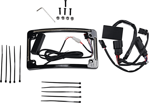 Custom Dynamics TF05-BCM-B Radius License Plate Frame - Gloss Black - sxspowersports