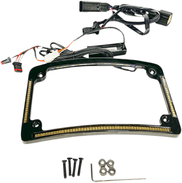 Custom Dynamics TF05-BCM4-B Radius License Plate Frame - Gloss Black - sxspowersports