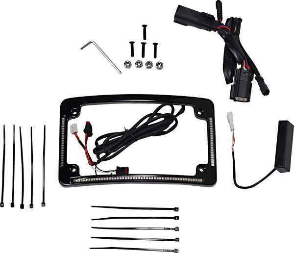 Custom Dynamics TF05-BCM4-B Radius License Plate Frame - Gloss Black - sxspowersports