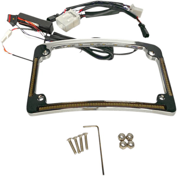 Custom Dynamics TF05-SS6-B Radius License Plate Frame - Gloss Black - sxspowersports