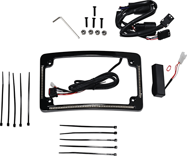 Custom Dynamics TF05-SS6-B Radius License Plate Frame - Gloss Black - sxspowersports