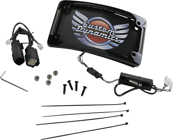 Custom Dynamics TF06-BCM-B Radius LED License Plate Frame - Gloss Black - sxspowersports