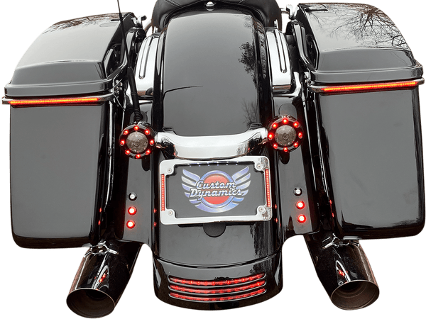Custom Dynamics TF06-BCM-B Radius LED License Plate Frame - Gloss Black - sxspowersports