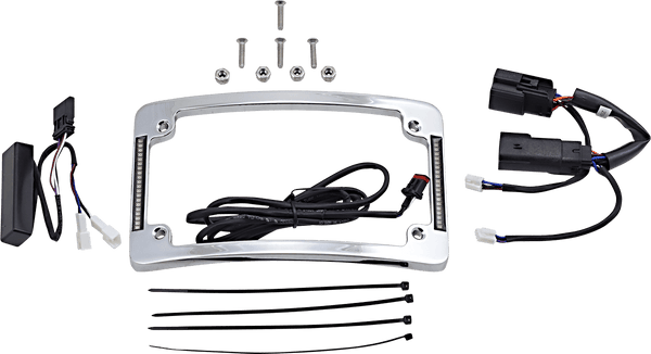 Custom Dynamics TF06-BCM-C Radius LED License Plate Frame - Chrome - sxspowersports