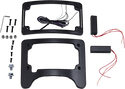 Custom Dynamics TS-ELIM-06HW-B Turn Signal Eliminator with Tri-Radius Iluminated Plate Frame - Gloss Black - sxspowersports
