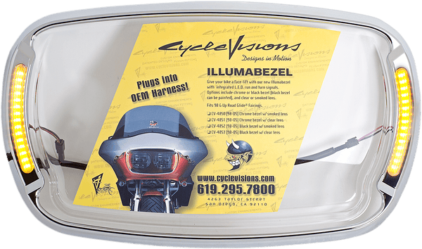 Cycle Visions CV-4850 Illumabezel - Chrome with Smoke Lens - sxspowersports