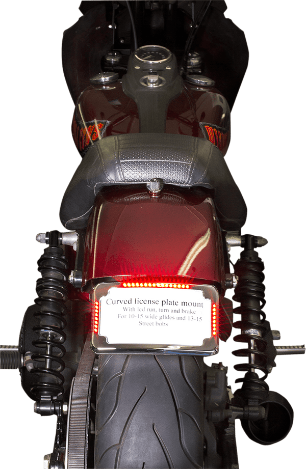Cycle Visions CV4651 Curved Slick Signal License Plate Frame and Mount - Chrome - sxspowersports