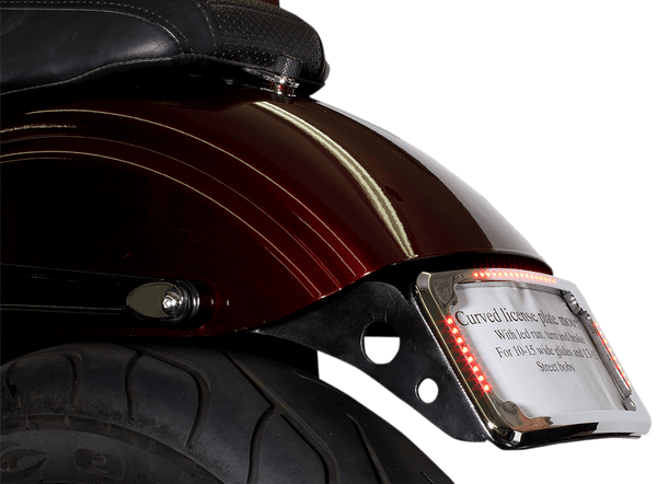 Cycle Visions CV4651 Curved Slick Signal License Plate Frame and Mount - Chrome - sxspowersports
