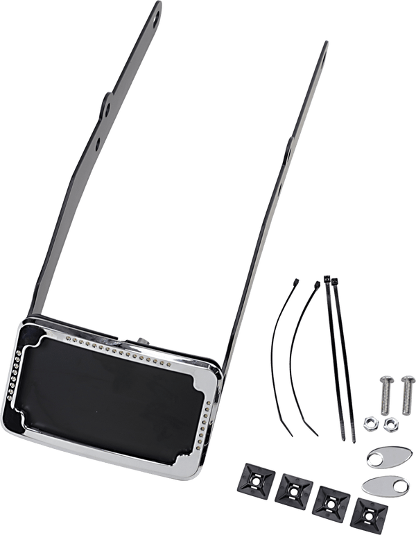 Cycle Visions CV4655 Curved Slick Signal License Plate Frame and Mount - Chrome - sxspowersports