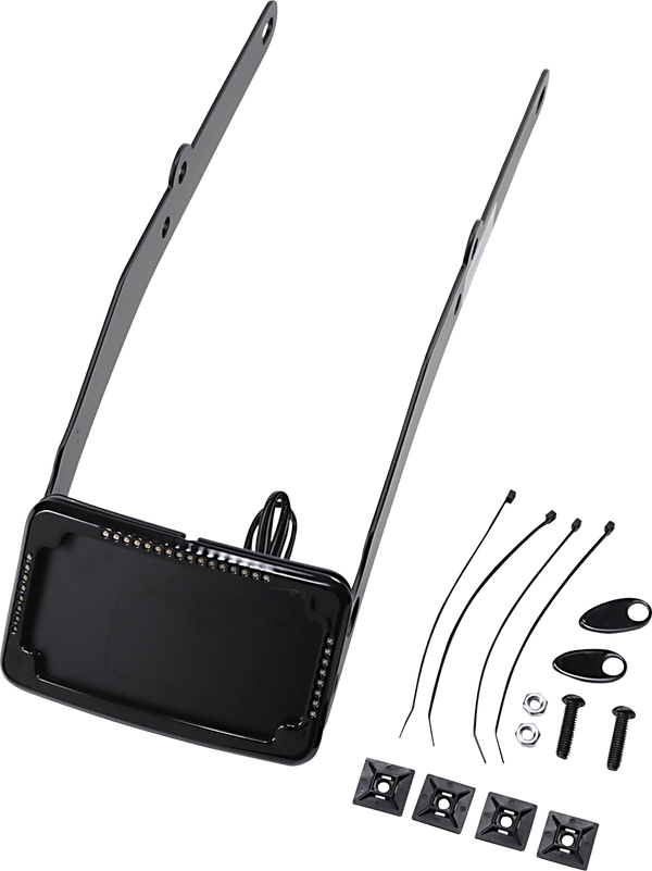 Cycle Visions CV4655B Curved Slick Signal License Plate Frame and Mount - Black - sxspowersports