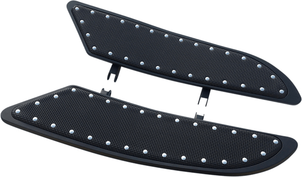 Cyclesmiths 104-XL-SB Extended Length 21in. Banana Boards - Black with Rivets - sxspowersports