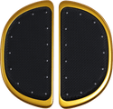 Cyclesmiths 106-G Banana Board Rear Floorboard Covers - Gold with Rivets - sxspowersports