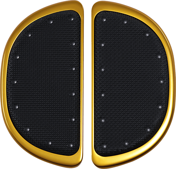 Cyclesmiths 106-G Banana Board Rear Floorboard Covers - Gold with Rivets - sxspowersports