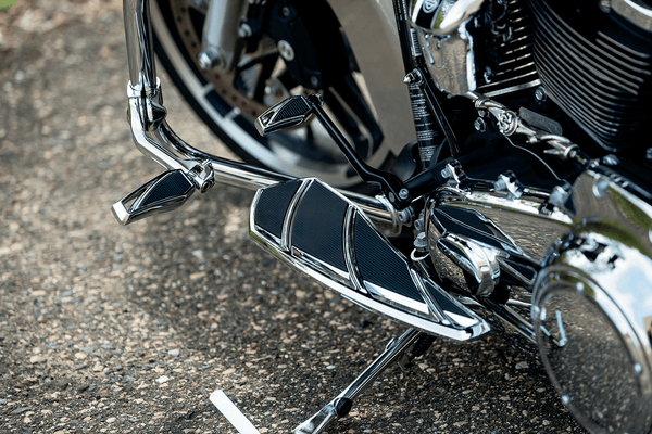 Cyclesmiths 106-G-NR Banana Board Rear Floorboard Covers - Gold without Rivets - sxspowersports